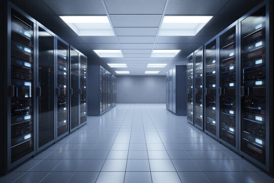 Racks in a modern data center.