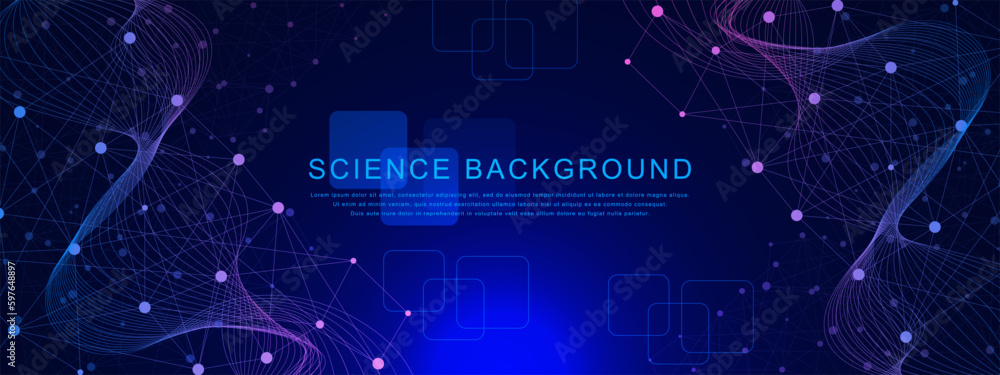 Poster abstract connected dots and lines background for global network connection, digital communication, s