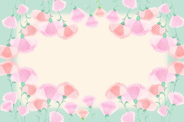 ピンクのカーネーションの花の母の日のフレーム背景