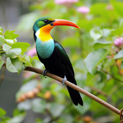 Hummingbird isolated on green background