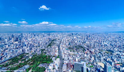 Obraz na płótnie Canvas 大阪風景　青空と地平線