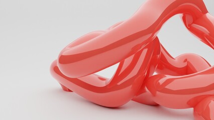 red tube close up isolated on white background.