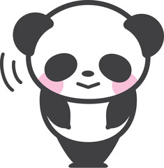 おじぎをしているパンダのキャラクター