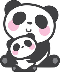 子供を抱えているパンダのキャラクター
