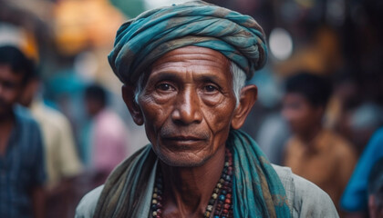 Obraz premium Indian culture One man smiling looking at camera generated by AI