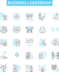 Business Leadership vector line icons set. Management, Strategy, Planning, Entrepreneurship, Motivation, Delegation, Decisiveness illustration outline concept symbols and signs