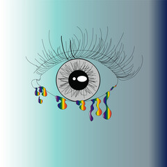 eye crying rainbow Ai