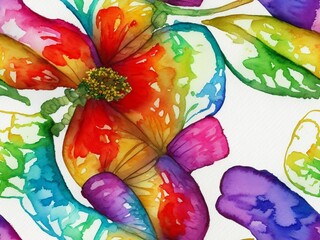 watercolor abstract flowers, generated AI