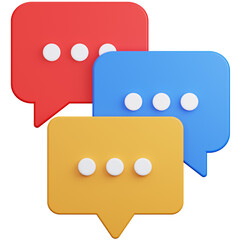 social media speech bubble 3d illustration