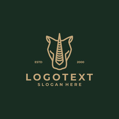 rhino head logo design luxury