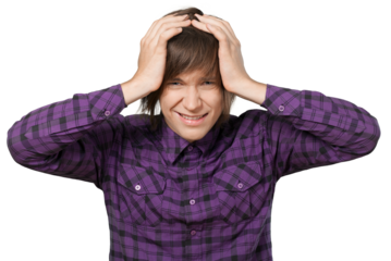 Frustrated casually dressed man