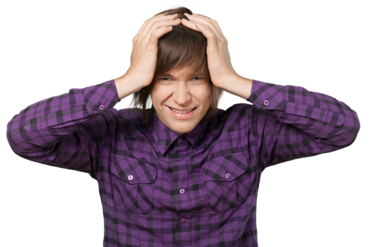 Frustrated casually dressed man