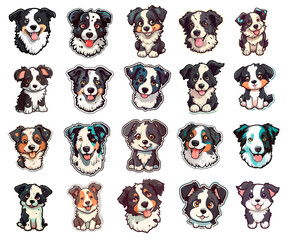 Funny border collie dog stickers
