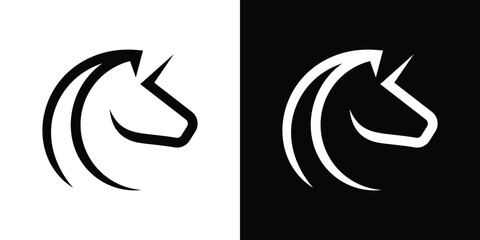 unicorn logo design icon vector illustration