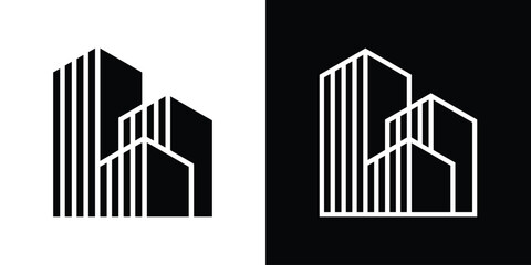 logo design builder simple real estate building apartment icon vector illustration