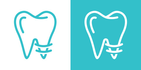 logo design dental icon vector illustration line