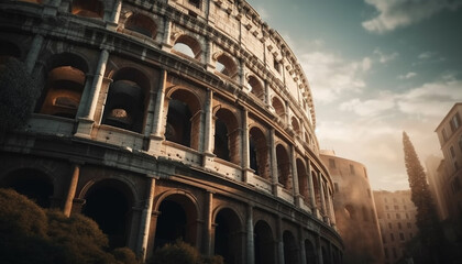 Fototapeta premium Majestic architecture symbolizes ancient cultures and history generated by AI