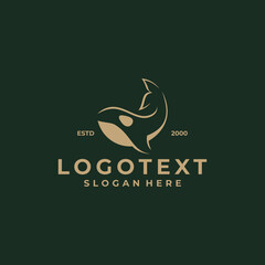 whale logo design luxury