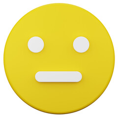 straight smiley face 3d illustration