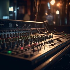audio mixing console.