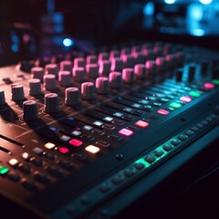 audio mixing console.