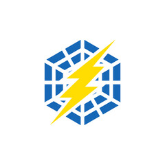 Professional logo hexagon and flash icon, perfect for your business. Eye-catching and memorable design for branding