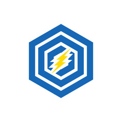 Professional logo hexagon and flash icon, perfect for your business. Eye-catching and memorable design for branding
