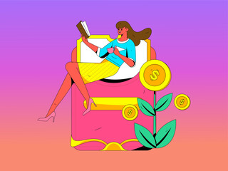 Holiday Shopping E-Commerce Online Shopping People Flat Vector Concept Operation Hand Drawn Illustration
