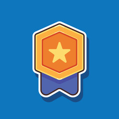 gold medal icon vector illustration with isolated background. flat icon medal. premium gold medal
