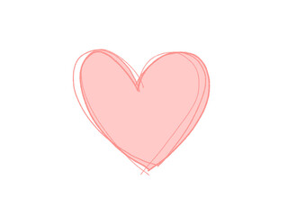 Red heart on white background