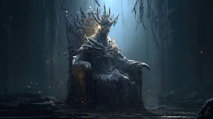 ghostly king, digital art illustration, Generative AI