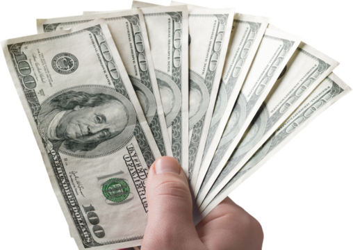 Human hand holds a stack Paper Currency