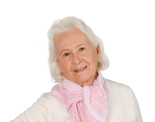 Portrait of old Woman, Isolated on Transparent Background