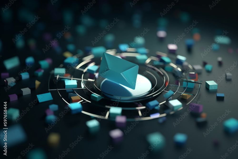 Aufkleber abstract email notification with paper elements
