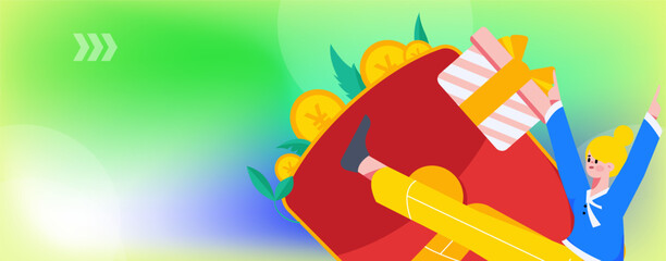 Holiday Shopping E-Commerce Online Shopping People Flat Vector Concept Operation Hand Drawn Illustration
