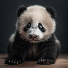Obraz premium portrait of baby panda sitting on the floor