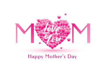 decorative mothers day wishes background with love you mom message