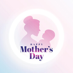 lovely mothers day special background with mom and child silhouette