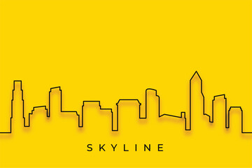 line style cityscape building background for urban development