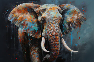 a painting of elephant, generative AI