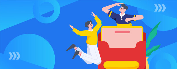 Holiday Shopping E-Commerce Online Shopping People Flat Vector Concept Operation Hand Drawn Illustration
