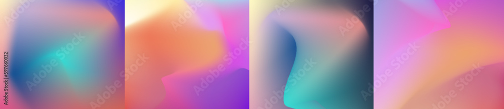 Poster set of mesh background in colorful theme. perfect for your background design.