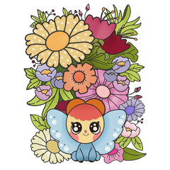  Floral Design and Cute Butterfly