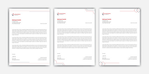 Letterhead set template design, resume template for office, stationery template design with three different format