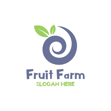 Fruit farm logo design concept vector template