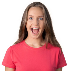 Portrait of a Surprised Young Woman