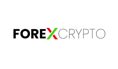 Forex crypto coin Logo For Online Trending with the unique bitcoin color theme