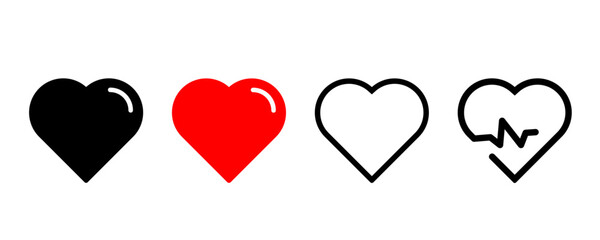 Heart vector icons set