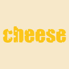 Word cheese in the form of cheese illustration