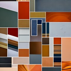 A collage of organic and geometric shapes with a warm and earthy color scheme3, Generative AI